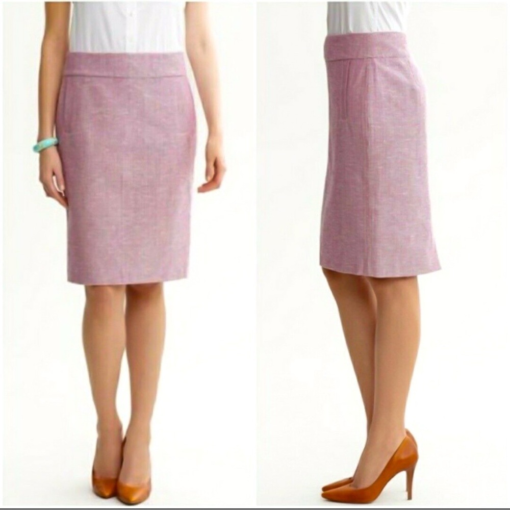 Banana Republic Tweed Mayet Pink Pencil Skirt